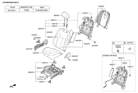 2016 Hyundai Santa Fe Sport Lever-Recliner, RH Diagram for 882802V000RY
