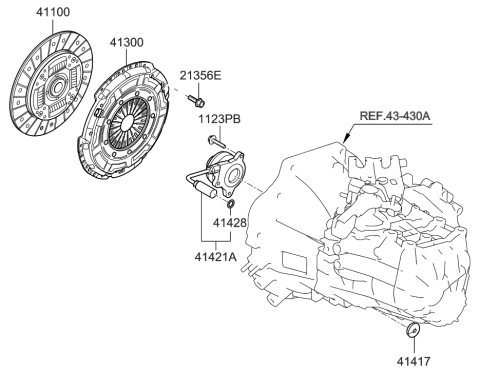 2018 Hyundai Santa Fe Sport  Cover Assembly-Clutch Diagram for 4130026010