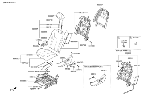 2017 Hyundai Santa Fe Sport  Cap-Height Knob, LH Diagram for 881962V000RY