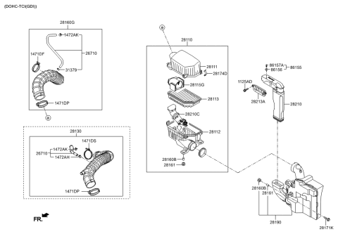 2019 Hyundai Santa Fe XL  Duct Assembly-Air Diagram for 282102V350