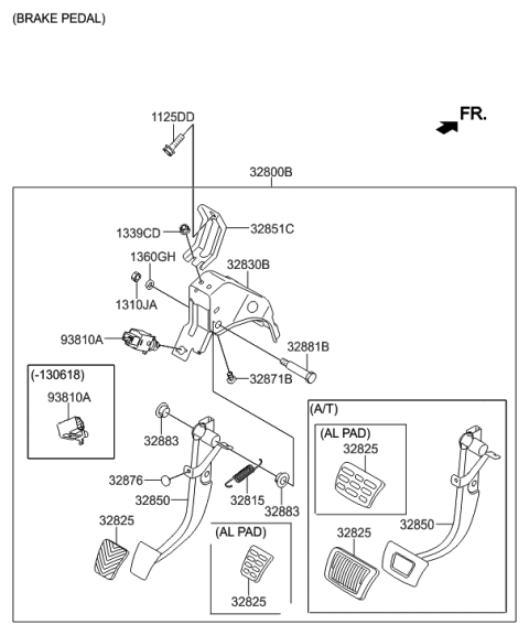 2017 Hyundai Santa Fe Sport  Arm Assembly-Brake Pedal Diagram for 328102V100