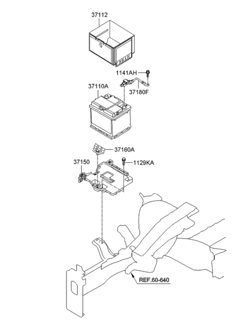 2019 Hyundai Santa Fe XL  Tray Assembly-Battery Diagram for 371502V000