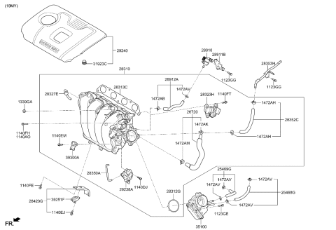 2023 Hyundai Genesis G70  BRKT-PCV Diagram for 289112E050