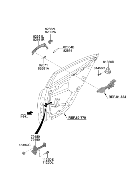2023 Hyundai Genesis G70 Checker Assembly-Rear Door, RH Diagram for 79490F2000