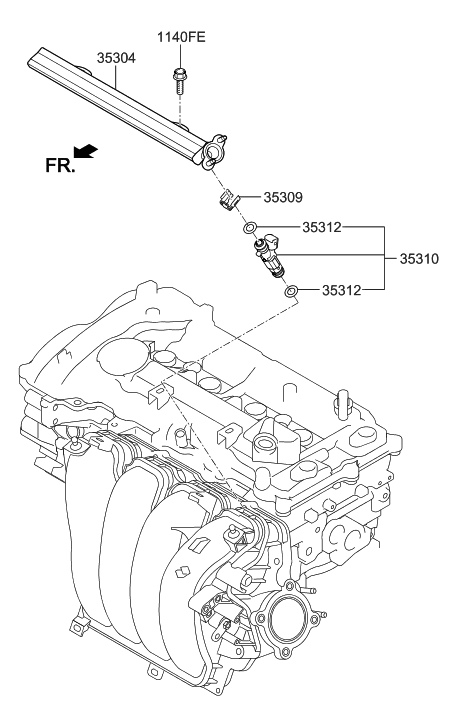 2006 Hyundai Tiburon High Pressure Sensor Diagram for 3534203AC0