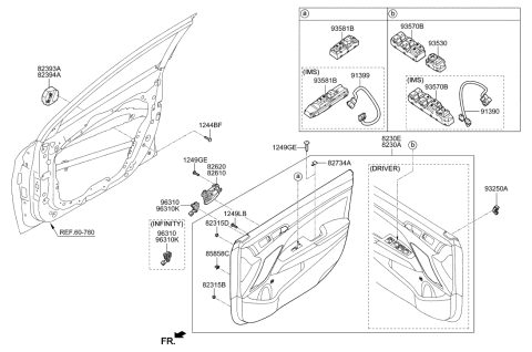 2006 Hyundai Tiburon Switch Assembly-Mirror Remote Control Diagram for 93573F20104X