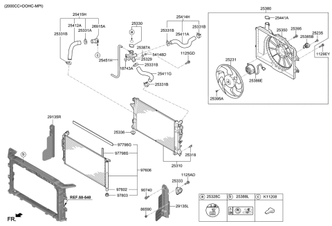 2006 Hyundai Tiburon  Rubber Insulation Diagram for 25343F2000