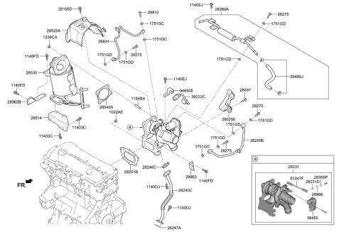 2006 Hyundai Tiburon  Protector-Heat Lower Diagram for 2852603410