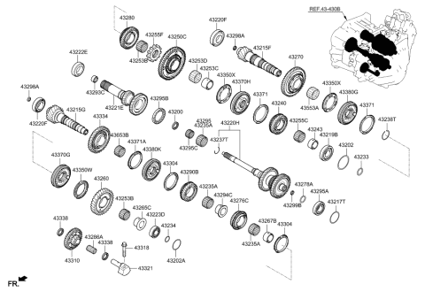 2006 Hyundai Tiburon Spacer Set-Output 2ND Rear Diagram for 432022C100