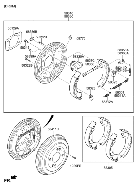 2023 Hyundai Genesis G70  Cylinder Assembly-Wheel, LH Diagram for 583303X000