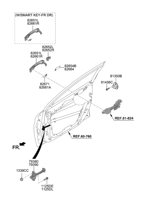 2006 Hyundai Tiburon Pad-Door Outside Handle, RH Diagram for 82663F2000