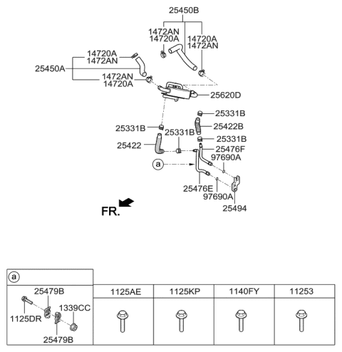 2016 Hyundai Elantra Warmer-A.T.F Diagram for 25620B1500