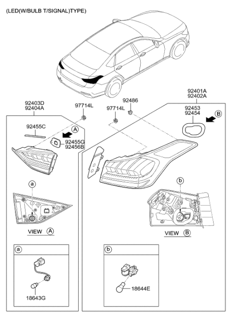 2016 Hyundai Elantra  Pad-Rear Combination Lamp Sealing Diagram for 92455B1000