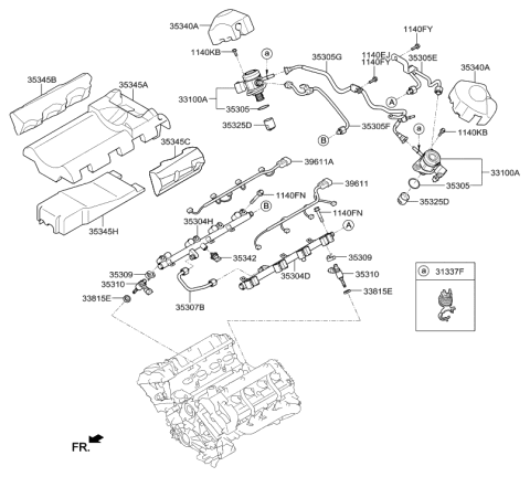 2016 Hyundai Elantra Pipe-High Pressure, LH Diagram for 353053F300