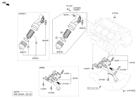 2016 Hyundai Elantra Pump Assembly-Oil Diagram for 213103CJA0