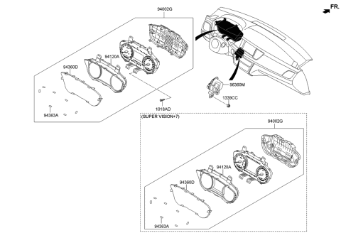 2017 Hyundai Elantra  Plate-Window Diagram for 94370B1000