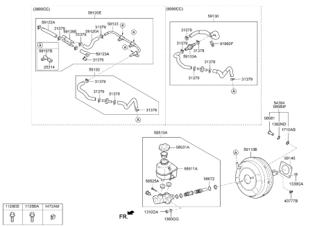 2011 Hyundai Veracruz Hose Assembly-Joint Diagram for 59120B1030