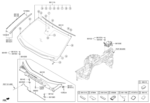 2016 Hyundai Elantra  Piece-Cowl Top Cover, LH Diagram for 86155B1300