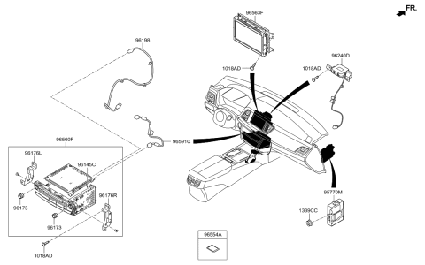2011 Hyundai Veracruz  Wireless Antenna Assembly Diagram for 96240B1000