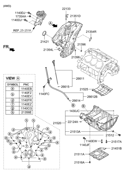 2017 Hyundai Elantra Pan Assembly-Engine Oil, Upper Diagram for 215203CJA0