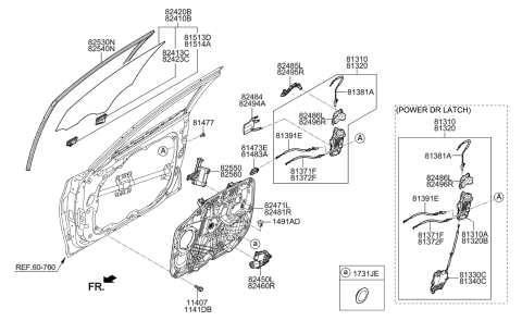 2017 Hyundai Elantra  Latch Assembly-Front Door, LH Diagram for 81310B1010