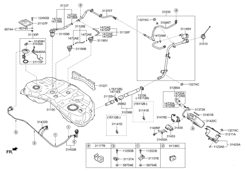 2016 Hyundai Elantra  Cable Assembly Diagram for 31131B1000
