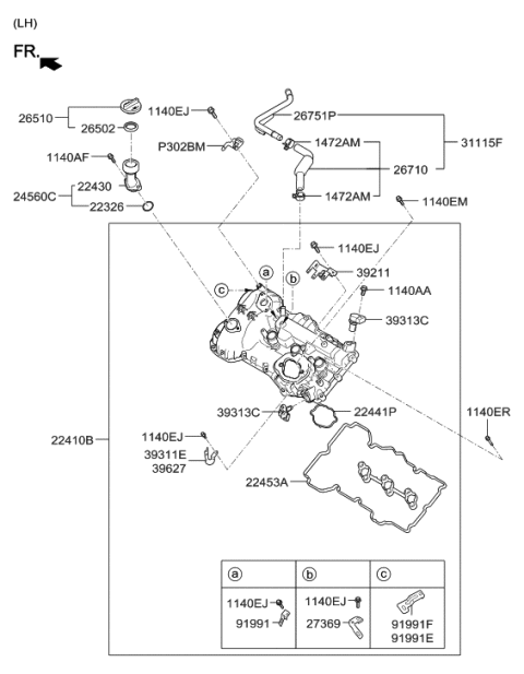 2011 Hyundai Veracruz  Sensor-Camshaft Position Diagram for 393183C500