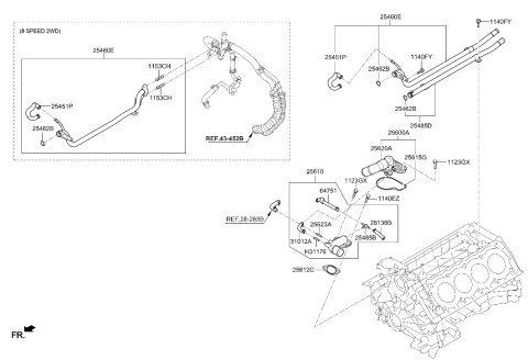 2016 Hyundai Elantra  Pipe Assembly-Water Outlet Diagram for 254603C550