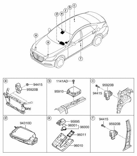 2017 Hyundai Elantra  Unit Assembly-Head Up Display Diagram for 94310B1411
