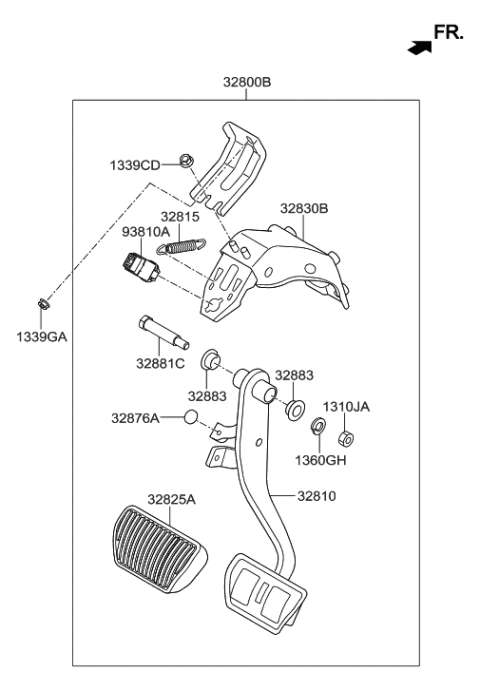 2011 Hyundai Veracruz Pedal Assembly-Brake Diagram for 32800B1200