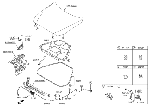 2016 Hyundai Elantra  Handle Assembly-Hood Latch Release Diagram for 81181B1000RRY