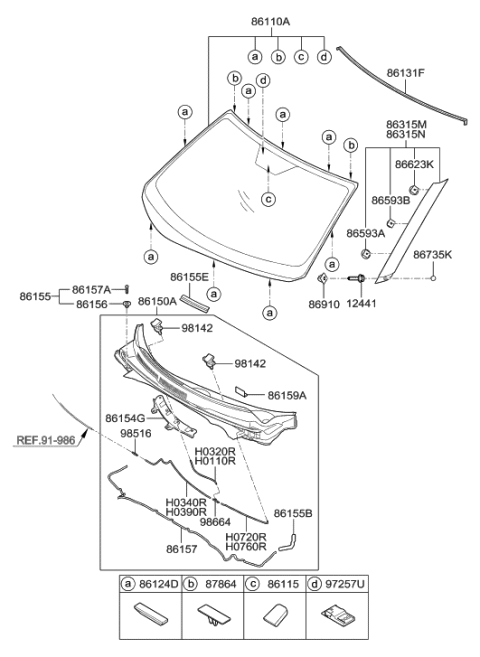 1991 Hyundai Scoupe  Cap Diagram for 861772V001