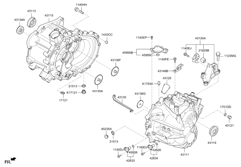 1990 Hyundai Scoupe  Guide-Oil, Input Diagram for 431362C000
