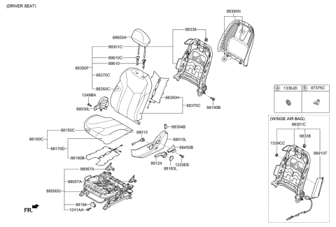 1990 Hyundai Scoupe Unit-Front Seat Warmer Diagram for 881962V400