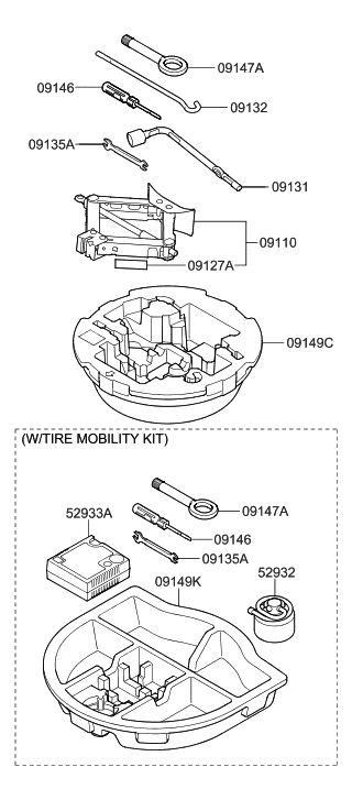 1992 Hyundai Scoupe  Spanner Diagram for 0913506000
