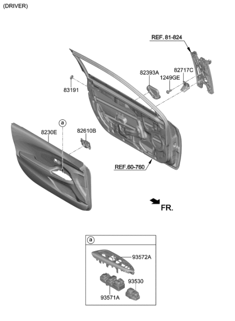 2006 Hyundai Elantra Switch Assembly-Mirror Remote Control Diagram for 93530J30504X