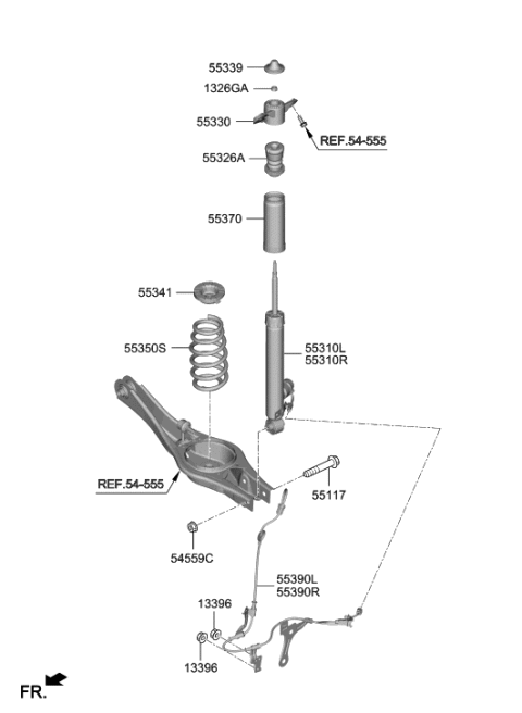 2023 Hyundai Ioniq 6 Rear Spring Pad, Upper Diagram for 55370C1100