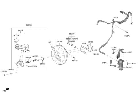 2006 Hyundai Elantra  Reservoir-Master Cylinder Diagram for 58511K9000