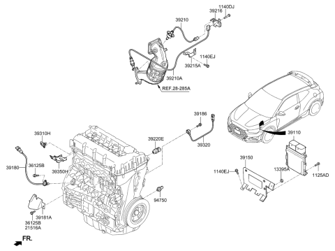 2023 Hyundai Ioniq 6 Sensor Assembly-Oxygen Diagram for 392102GPD0