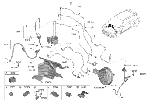 2006 Hyundai Elantra Tube-M/CYL To H/UNIT, Sec Diagram for 58718K9000