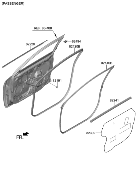 2023 Hyundai Ioniq 6  Cover-Door Frame Inner, RH Diagram for 82280J3000