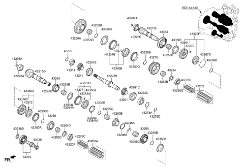 2018 Hyundai Sonata Hybrid  Bearing-Needle Roller Diagram for 4329524300