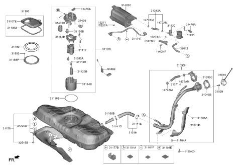 2006 Hyundai Elantra Packing-Fuel Filler Neck Diagram for 31048F3500
