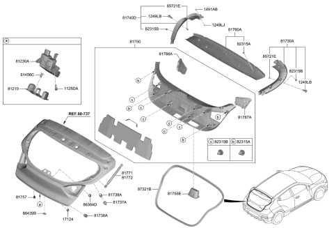 2023 Hyundai Ioniq 6  Nut Diagram for 81264J3000