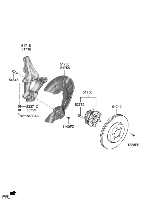 2018 Hyundai Sonata Hybrid Cover-FR Brake Disc Dust LH Diagram for 51755K9000