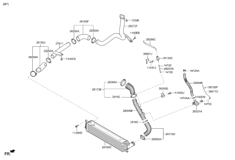2006 Hyundai Elantra Hose-INTERCOOLER Inlet A Diagram for 282812GTC0