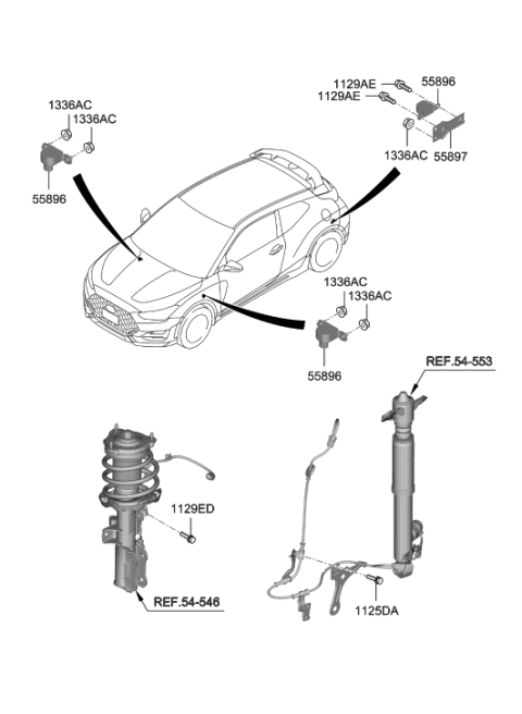 2006 Hyundai Elantra  Sensor-G Diagram for 55896T6050