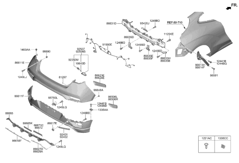2018 Hyundai Sonata Hybrid Lamp Assembly-License Plate, LH Diagram for 92501F6000