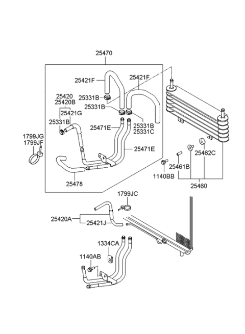2022 Hyundai Elantra Hose Diagram for 2542134150