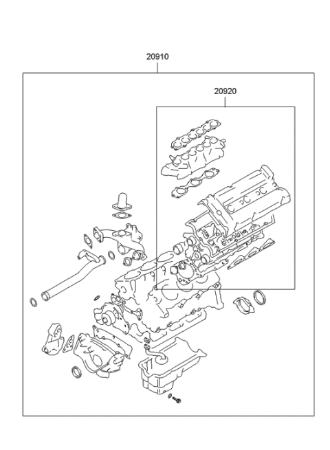 2023 Hyundai Elantra  Gasket Kit-Engine Overhaul Diagram for 2091039C00